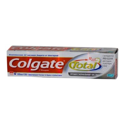 Гель - паста для зубов Колгейт / Colgate Total 12, профессиональная чистка, освежает, отбеливает, туба 100мл