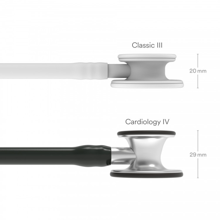 Стетоскоп Littmann Cardiology IV с черной трубкой, длиной 69 см, акустическая головка цвета сталь, 6152