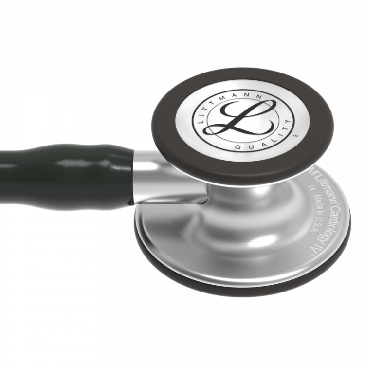Стетоскоп Littmann Cardiology IV с черной трубкой, длиной 69 см, акустическая головка цвета сталь, 6152