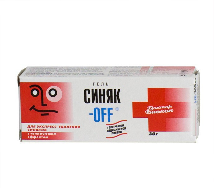 Гель для кожи Синяк-off Доктор Биокон с экстрактом пиявки и тогнирующим эффектом, 30г