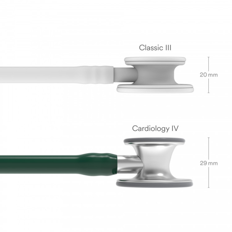 Стетоскоп Littmann Cardiology IV с темно-зеленной трубкой, длиной 69 см, акустическая головка цвета сталь, 6155