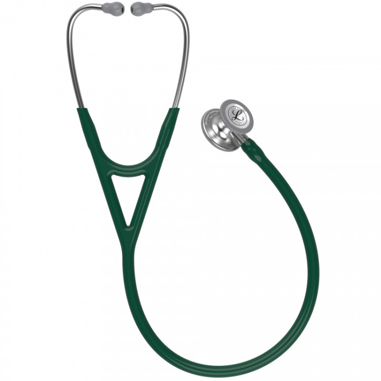 Стетоскоп Littmann Cardiology IV с темно-зеленной трубкой, длиной 69 см, акустическая головка цвета сталь, 6155