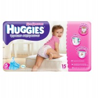 Трусики-подгузники Huggies для девочек 5 (13-17 кг) 15шт