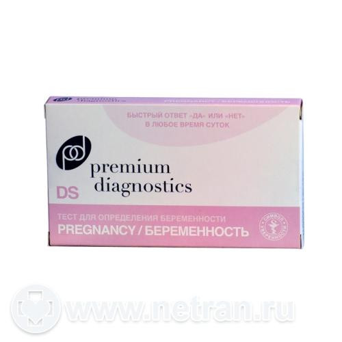 Тест - полоска для определения беременности Premium Diagnostics DS, на раннем сроке, для одноразового применения, 1шт.