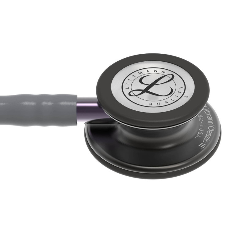Стетоскоп Littmann Classic III, одноканальная трубка цвет серый, двусторонняя головка цвет дымчатый, ствол цвет фиолет, 69см, 5873