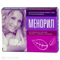 Менорил применяется для профилактики симптомов, связанных с климаксом и менопаузой, 350мг, 30шт