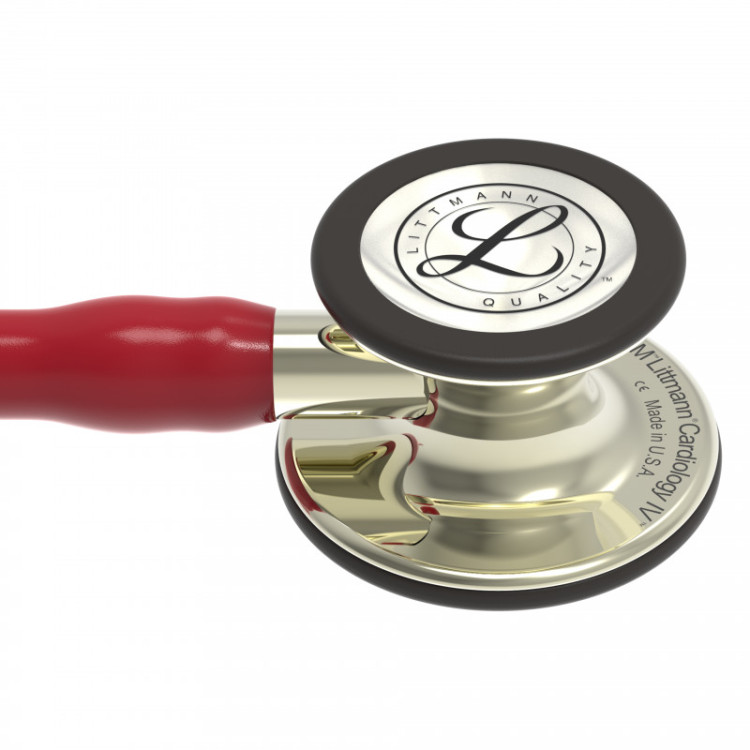 Стетоскоп Littmann Cardiology IV с бордовой трубкой, длиной 69 см, акустическая головка шампанское, 6176
