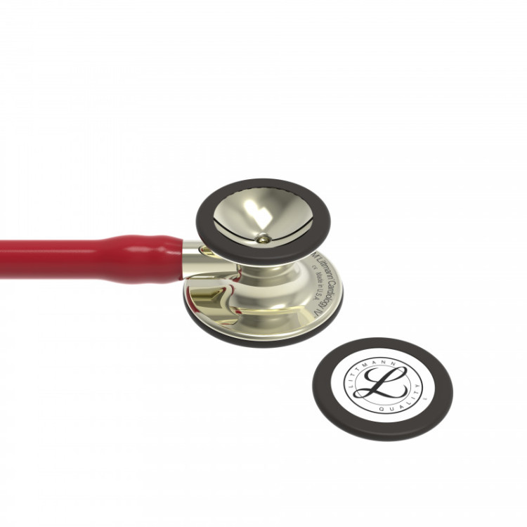 Стетоскоп Littmann Cardiology IV с бордовой трубкой, длиной 69 см, акустическая головка шампанское, 6176