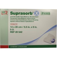 Повязка Suprasorb X с PHMB / Супрасорб антимикробная, гидробаланс раны, 14 х 20 см, 5 шт, 20542