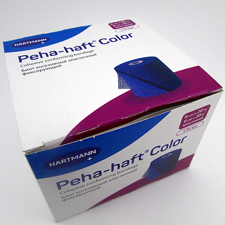 Бинт Peha-haft Color (Пеха Хафт Колор) самофиксирующийся, синий, размером 20м х6см, 300022