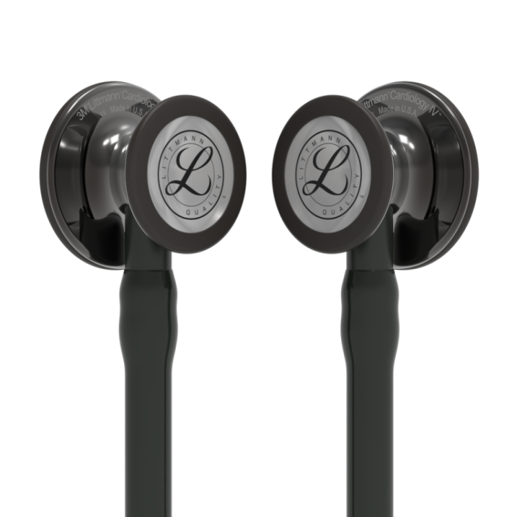 Стетоскоп Littmann Cardiology IV, двухканальная трубка цвет черный, двусторонняя головка цвет дымчатый, ствол черный, 69см, 6232