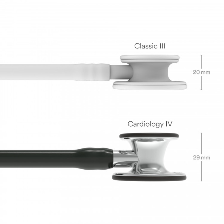 Стетоскоп Littmann Cardiology IV с черной трубкой, длиной 69 см, акустическая головка зеркальная, 6177