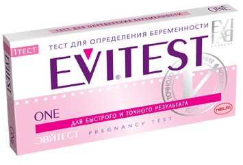 Тест на определение беременности Evitest One, чувствительный, время определения результата 5 мин, 1 тест полоска