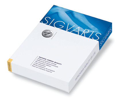 Чулки госпитальные Sigvaris Trombo 1-го класса компрессии, до колена с открытым мысом, белые, 400-G