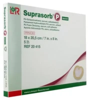 Повязка Suprasorb P на крестец самоклеящаяся полиуретановая губчатая, 18х20.5 см, 5шт, 20415