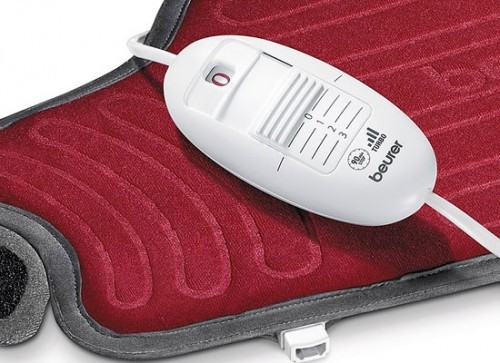 Электрогрелка Beurer HK 55 Easy Fix многофункциональная с фиксацией на животе и спине, 3-мя режимами нагрева из велюра