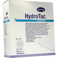 Повязка Hydrotac comfort (Гидротак комфорт) губчатая самоклеящаяся для влажного заживления ран 8х8см, 10шт, 685810
