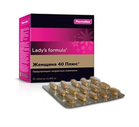 Lady's formula Женщина 40 Плюс от лишнего веса, для кожи, нормализует обмен женских половых гормонов, 30шт