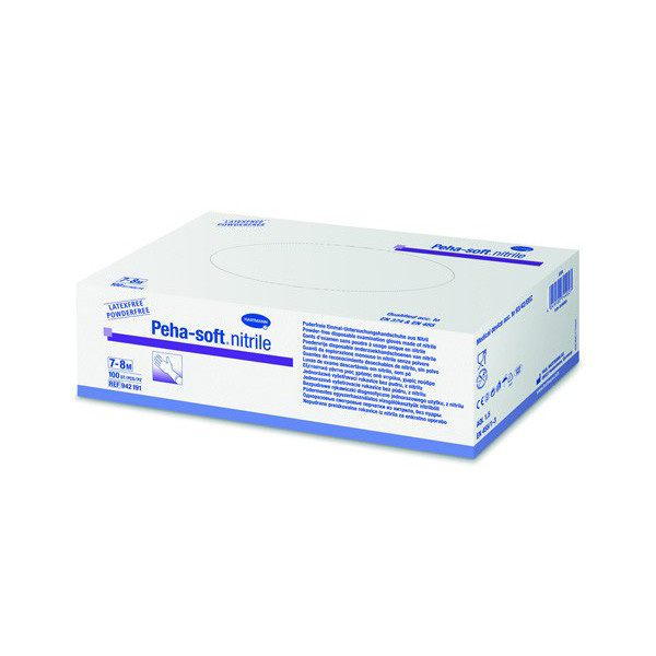 Перчатки Peha-soft nitrile (Пеха-Софт нитрил) нитриловые без пудры, нестерильные, размер S, 100шт, 942190