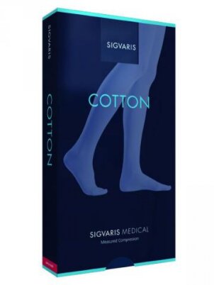 Гольфы компрессионные Sigvaris cotton (Сигварис хлопок) 1-го класса для чувствительной кожи и склонности к аллергии, женские, закрытый мыс
