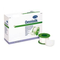 Пластырь Омнисилк (Omnisilk) на шелковой основе фиксирующий для повязок, белый, на катушке, 1.25см х5м, 1шт, 900430