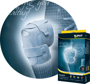 Бандаж на коленный сустав B.Well rehab W-3320 с 2-мя шарнирами компенсирует боковую нестабильность, серый