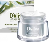 Крем ночной Долива / Doliva, против морщин Vitalfrisch Plus Q10, разглаживает и питает кожу с витаминами 50мл