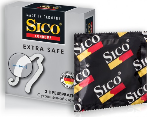 Презервативы Sico EXTRA SAFE с утолщенной стенкой 3 шт.