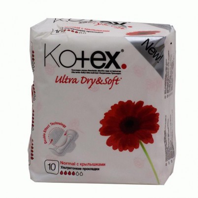 Прокладки с крылышками женские контекс / Kotex Ультра сетч Нормал, защищает от протекания, ультратонкие, 10шт