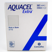 Повязка Аквасель экстра (Aquacel extra) 5смх5см, стерильная абсорбирующая, 420671