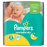 Подгузники Pampers New baby Dry (2) mini 4-8кг, 27шт