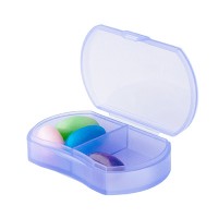Контейнер с крышкой для хранения лекарств, 2 ячейки, из полипропилена, габариты 6 х 4 х 1.5 см, цвет фиолетовый, 68054