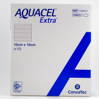 Повязка Аквасель экстра (Aquacel extra) 10смх10см, стерильная абсорбирующая, 420672