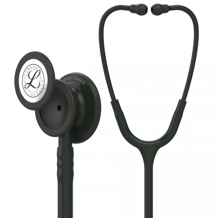 Стетоскоп Littmann Classic III, одноканальная трубка цвет черный, двусторонняя головка цвет черный, 69см, 5803