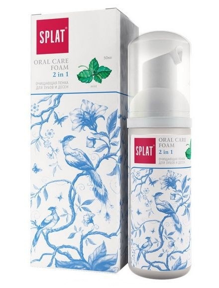 Пенка для зубов и десен Splat / Сплат Express 2 в 1, мята, очищает ...