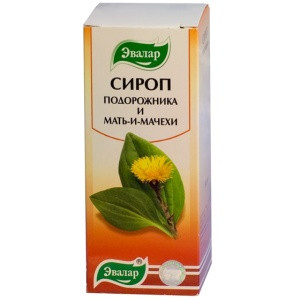 Сироп Подорожника и Мать-и-Мачехи Эвалар источник витамина С, при сухом и влажном кашле, флакон, 100мл