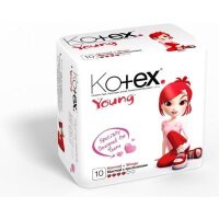 Прокладки для девочек - подростков Контекс / Kotex Young утолщенный впитывающий центр, сетчатое покрытие 10шт