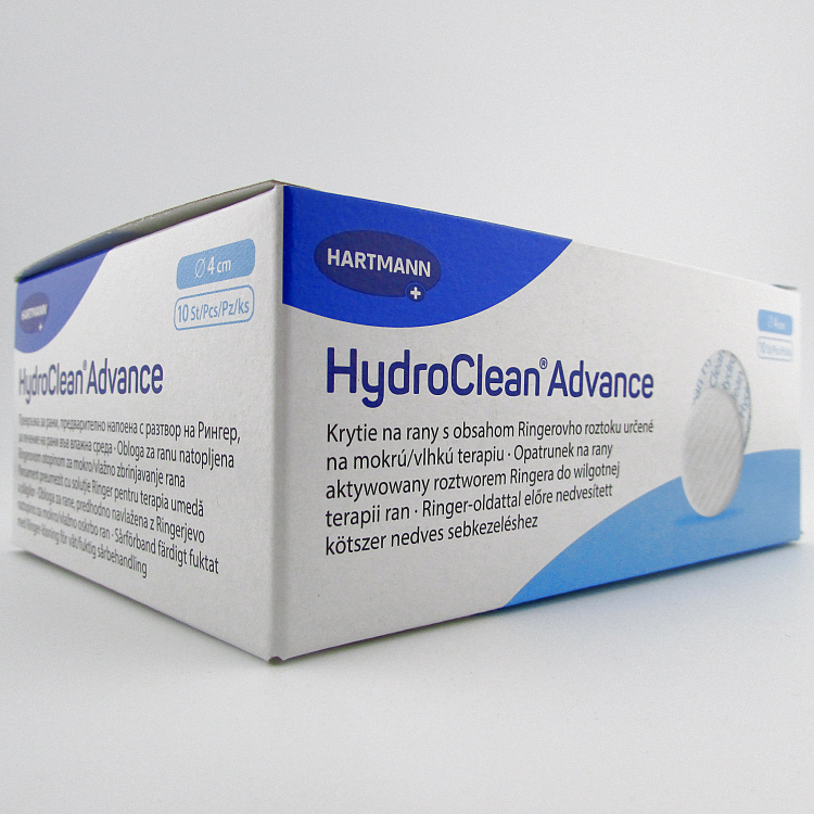 Повязка HydroClean Advance (Гидроклин Адванс) д 4см, с раствором Рингера и антисептиком, 609662