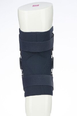 Ортез на колено Stabimed (Стабимед) полужесткий регулируемый шарнирный с фиксирующими ремнями, серый, G070-04