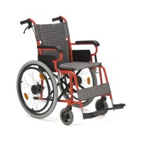 Кресло–коляска Armed FS872LH инвалидная с шириной сиденья 35см, шины пневматические, нагрузка до 75кг, красное