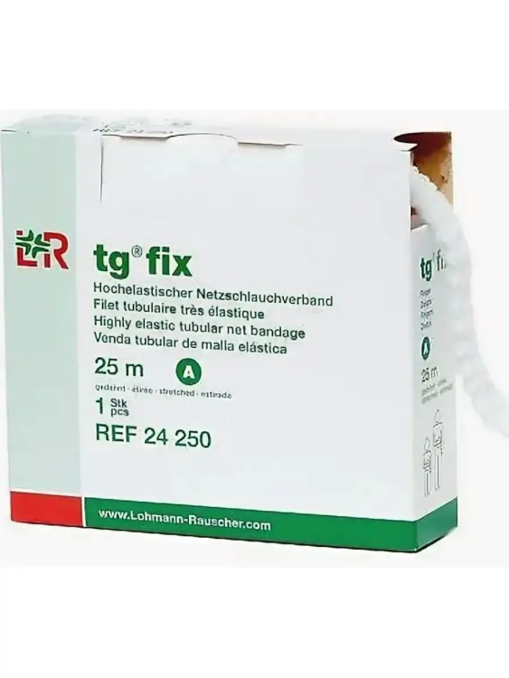 Бинт Tg-fix (Тг-фикс) трубчатый подкладочный специальный к повязкам гипсовым, размер А , рулон 25м, 24250