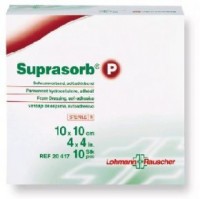 Повязка губчатая Suprasorb P (Супрасорб П) полиуретановая самоклеящаяся для заживления ран, 10х10см, 20417