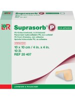 Повязка губчатая Suprasorb P (Супрасорб П) полиуретановая самоклеящаяся для заживления ран, 10х10см, 20417