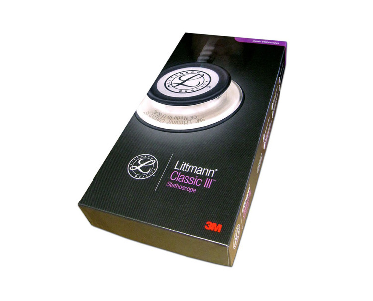 Стетоскоп Littmann Classic III двусторонняя головка дымчатого цвета высокой чувствительности и черной трубкой 69см, 5811