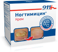 Крем для ногтей 911 Ногтимицин для размягчения и безопасного удаления поврежденного ногтя при поражении грибком, 30мл