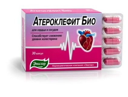 Атероклефит Био для нормализации холестерина, сохраняет здоровье сердца и сосудов, 250мг, 60шт