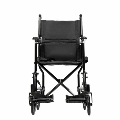 Кресло-каталка Ortonica Base 105 со складной рамой и спинкой, съемными откидными подножками и тормозом для задних колес, литые колеса