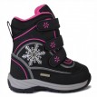 Ботинки ортопедические Сурсил-Орто для девочек зимние со съемной стелькой и жестким задником, черно-розовые, А45-108