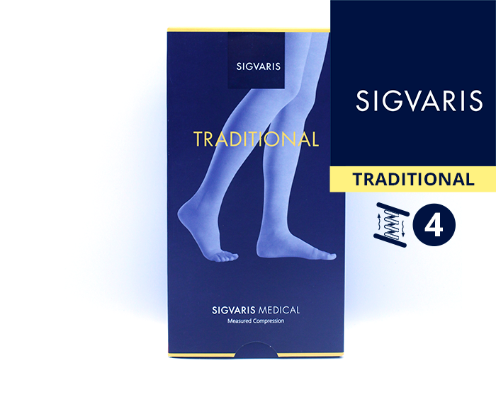 Чулки женские Sigvaris traditional 4-го класса компрессии из натурального каучука до середины бедра на резинке, 505-CH