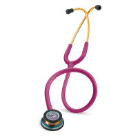 Стетоскоп Littmann Classic III с малиновой трубкой 69см и акустической головкой цвета радуги, 5806